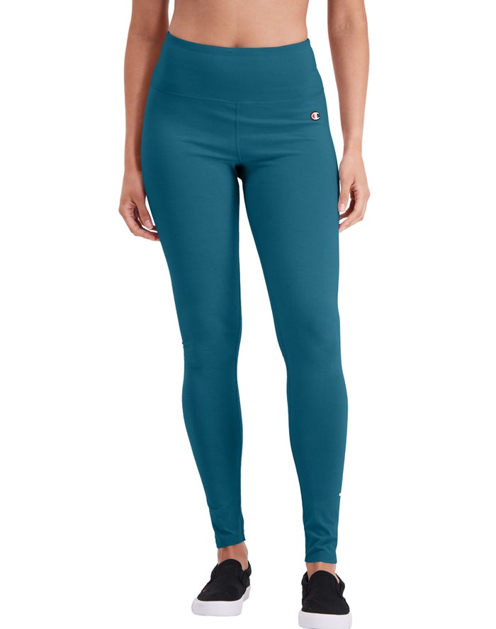 Champion Everyday Script Logo Legging Dames - Turquoise - Belgie 2395LZQEI